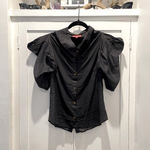 Vivienne Westwood Red Label black cotton structural blouse